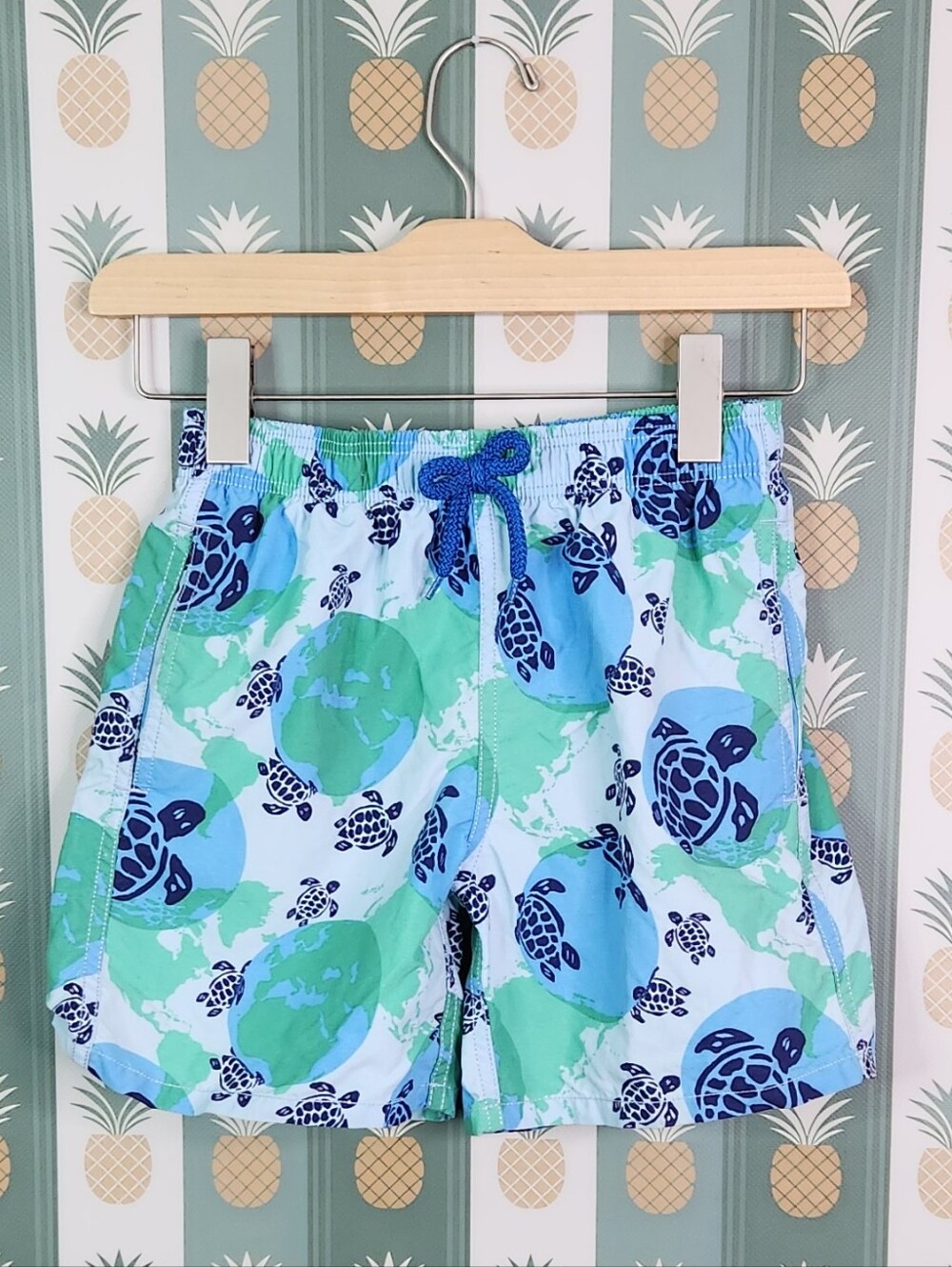 Vilebrequin Kids Turtle Print Swim Shorts - Blue & Green